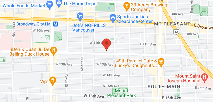map of 129 131 W 12TH AVENUE